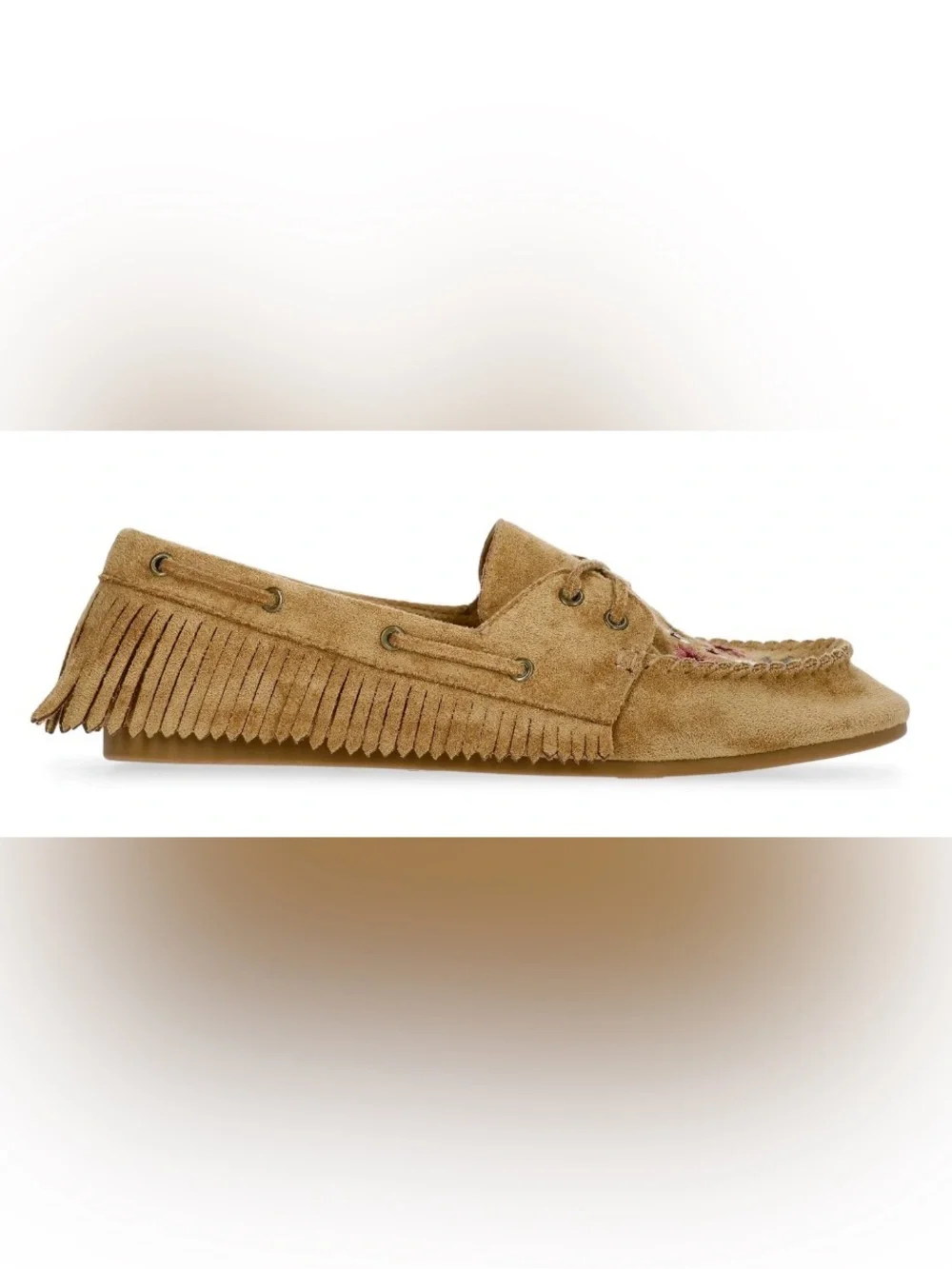 Weekend Academy Girls Embroidered Floral Moccasin Shoes